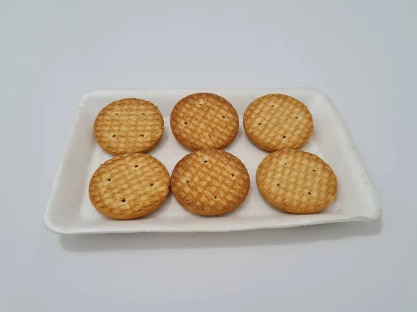 Cookies Form Cirkel Gjord Mjöl Och Andra Ingredienser Som Kallas — Stockfoto