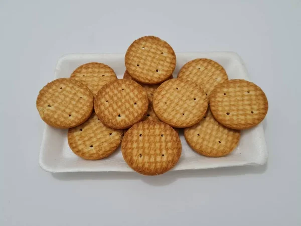 Biscotti Forma Cerchio Base Farina Altri Ingredienti Chiamati Biscotti — Foto Stock