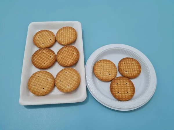 Cookies Form Cirkel Gjord Mjöl Och Andra Ingredienser Som Kallas — Stockfoto