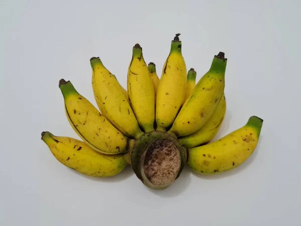 Bananas Leite Que São Amarelas Maduras São Boas Para Nossos — Fotografia de Stock