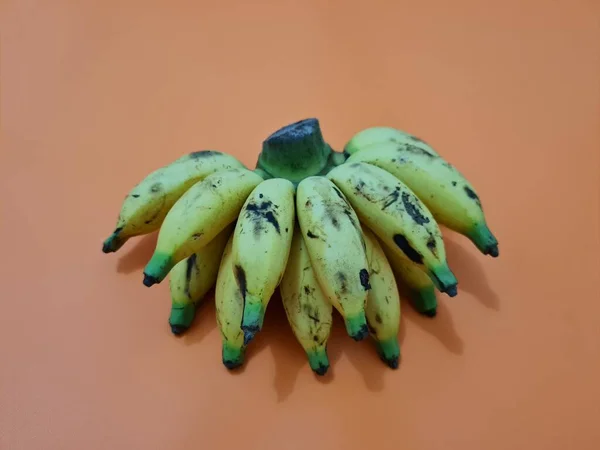 Bananas Leite Que São Amarelas Maduras São Boas Para Nossos — Fotografia de Stock