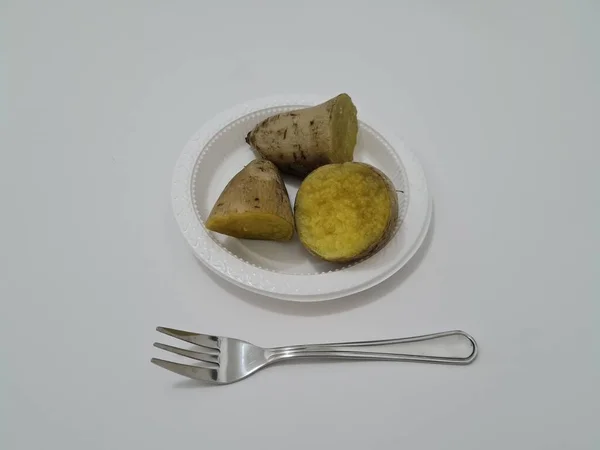Buğulanmış Sarı Olgun Tatlı Patatesler Vücudumuza Iyi Gelen Vitamin Mineraller — Stok fotoğraf