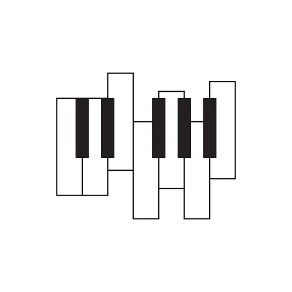 Piano Lineaire Toetsenbord Toetsen Piano Zwart Wit Vector Logo Ontwerp — Stockfoto