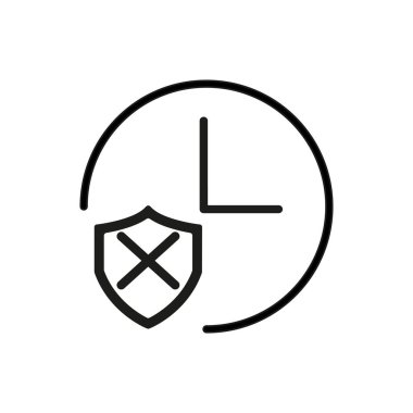 engellenmiş güvenlik kalkanı simgesi saat simgesi