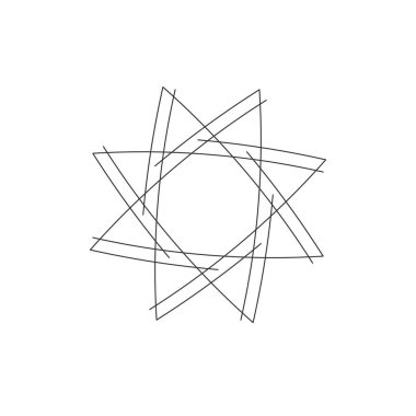Geometrik desenli yıldız şekil çizgisi modern logo tasarımı 