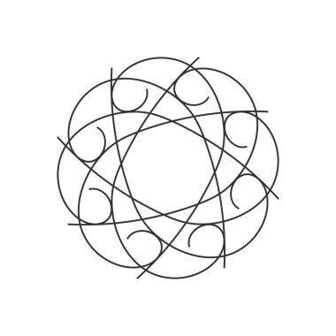 kaleydoskopik soyut desenli spirograf süslemesi tasarımı 