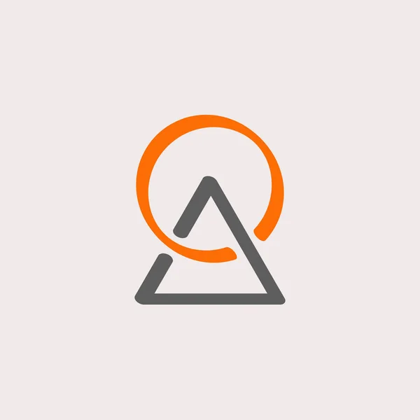 Conception de logo AO. Logo montagne et soleil. Logo minimaliste moderne — Image vectorielle