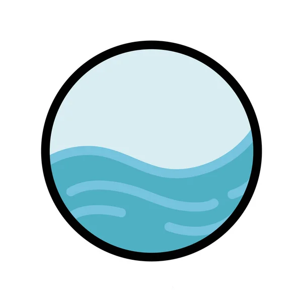 Deniz dokumalı yuvarlak logo. Pencere Deliği şablonu — Stok Vektör
