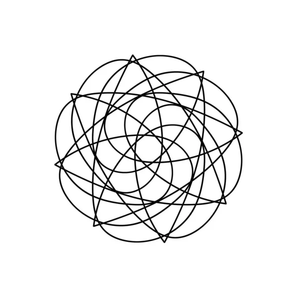 Flower sacred geometry kaleidoscopic pattern logo — Stock Vector
