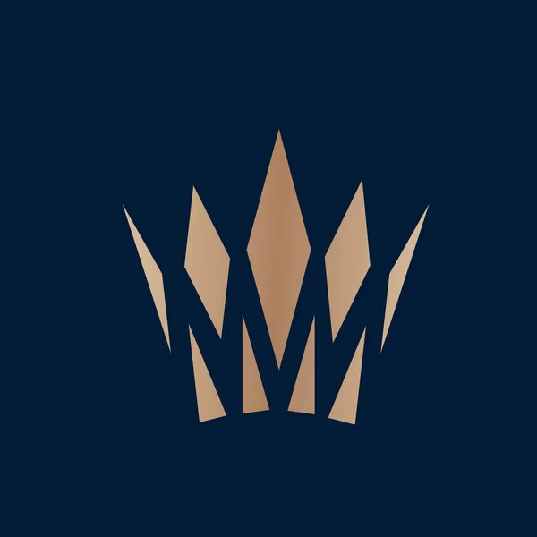 Logotipo abstracto de la corona de oro vector sobre fondo oscuro logotipo real de lujo Gráficos Vectoriales