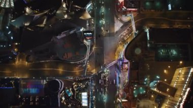 4K Havacılık Kuşları Gece Las Vegas Strip Görünümü