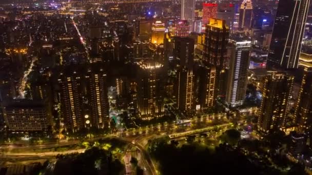 2018 Aerial Taiwan Time Lapse 12080 Taipei Downtown Night September — 비디오
