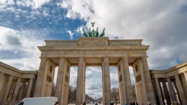 Časová Prodleva Braniborská Brána Nebo Brandenburger Tor Berlíně Slavné Národní — Stock video