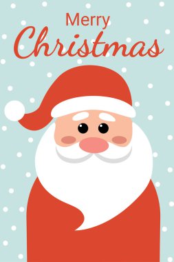 Noel Baba hediye kartı. Mutlu Noel sezonu için kış kartı.