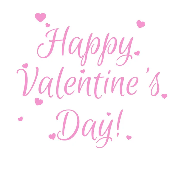 Happy Valentine Day Greeting Card Valentines Day Text White Background —  Vetores de Stock