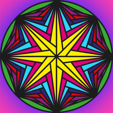 Sarı yıldızlı çok renkli balon