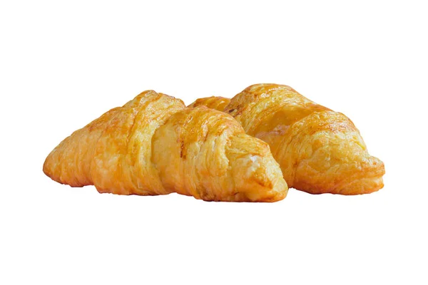 Two Croissants Isolated White Background — Stock Photo, Image