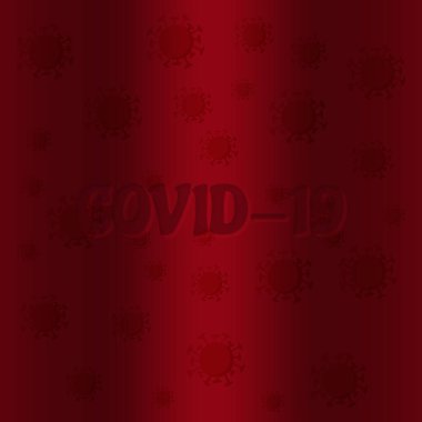 Covid-19 konsepti. Kırmızı arkaplanda korona virüsü. 