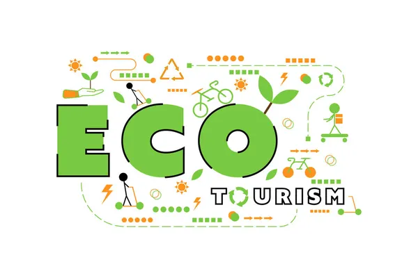 Letra Palavra Ecoturismo Com Ícone Para Apresentação Banner Web Artigo —  Vetores de Stock