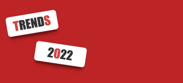 赤を背景に2022年のトレンド ビジネス戦略と創造的なアイデア — ストックベクタ