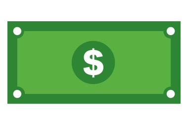 Yeşil dolar illüstrasyonu. Vektör resmi.