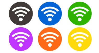 Yuvarlak ve renk değişkenleri olan bir Wi-Fi simgesi.