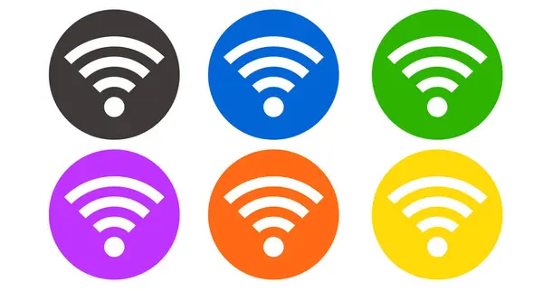 一个圆形的Wi Fi图标 具有颜色变体 — 图库矢量图片