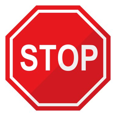 Kırmızı dur simgesi vektör illüstrasyonu.
