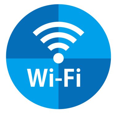Wi-Fi simgesi. Wi-Fi logosu. Rengi mavi..