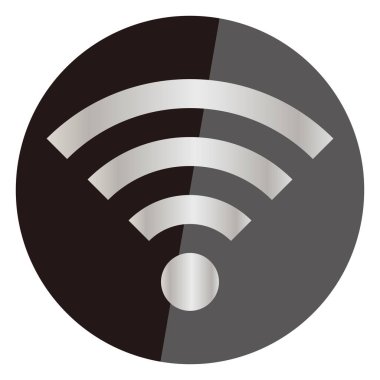 Metal kablosuz ağ simgesi. Çember vektör resmi.