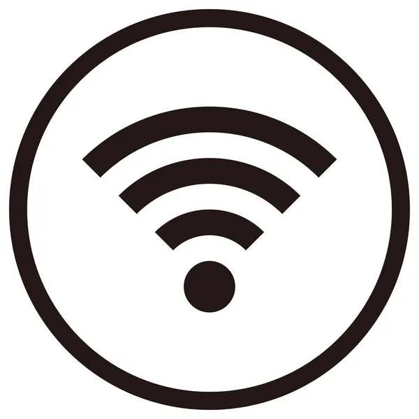 Ikona Wifi Obklopená Kruhem — Stockový vektor