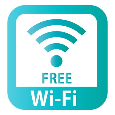Siber tarzda ücretsiz wifi simgesi logosu. 