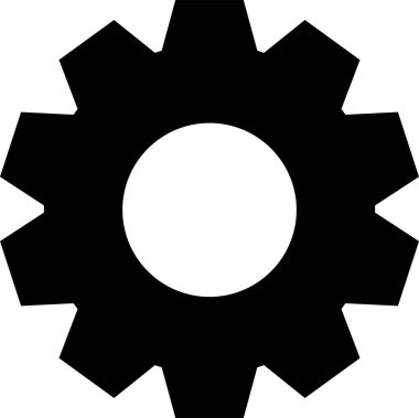 Dişli siluet simgeleri. Vektör resmi.