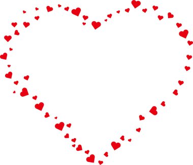 Kalplerden oluşan bir kalp simgesi.