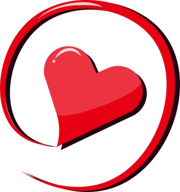 Şık bir kalp ikonu. Kırmızı Vektör.