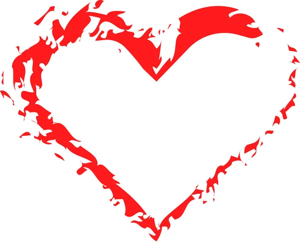 Vášnivá Ikona Červeného Srdce — Stockový vektor