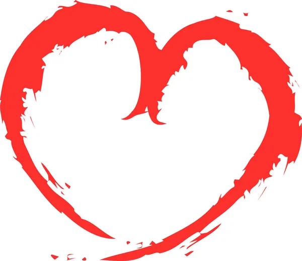 Une Icône Coeur Peinte Avec Pinceau — Image vectorielle