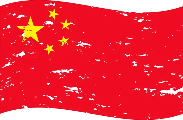 Bandera China Ondeando Simple Vector Está Borrosa — Vector de stock