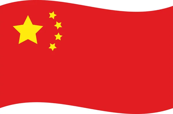 Bandera China Ondeando Vector Simple — Vector de stock