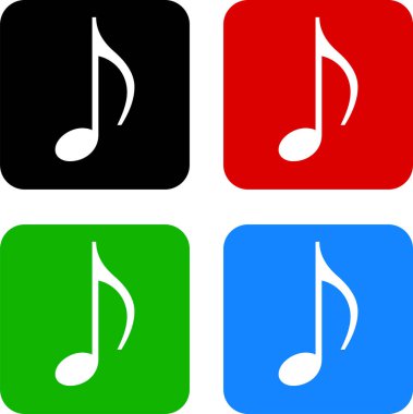 Müzik notaları simgeleri siyah. Basit vektör resmi.