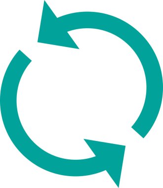 Basit bir geri dönüşüm işareti simgesi. Vektör. 