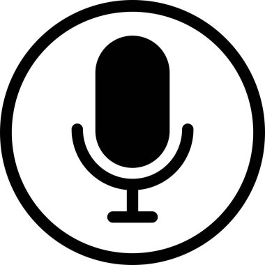 Yuvarlak işaretli basit bir mikrofon simgesi. vektör.