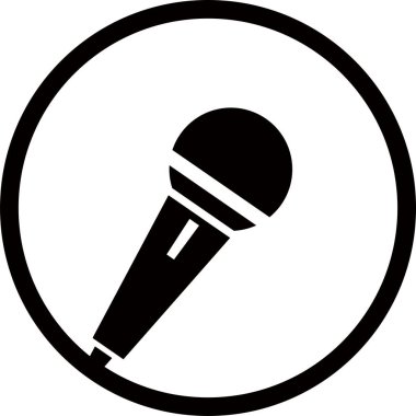 Mikrofon yuvarlak ikonu. Basit vektör.