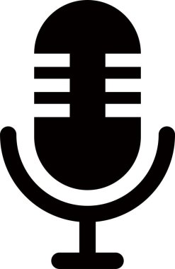 Podcastlar ve ses iletimi için kullanılabilen mikrofon vektör simgesi.