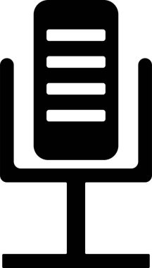 Siyah mikrofon ikonu. Basit vektör.