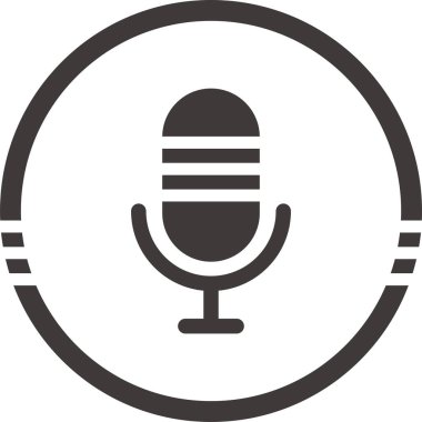 Modaya uygun yuvarlak mikrofon simgesi.