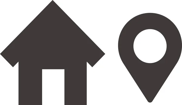 Casa Mappa Pin Icone Vettore — Vettoriale Stock