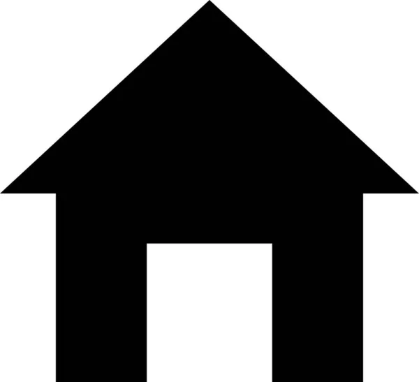 Ikona Domova Černém Jednoduchý Vektor — Stockový vektor