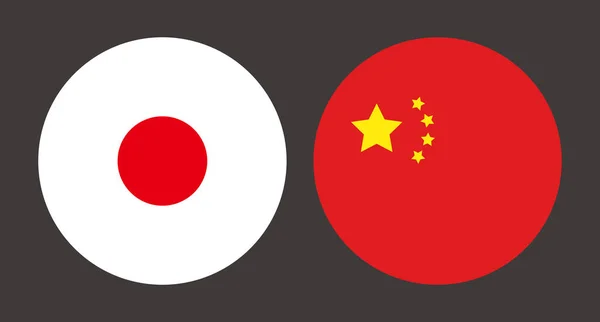 Китайський Японський Прапор — стоковий вектор