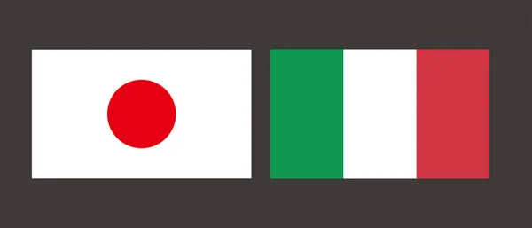 Japońska Włoska Flaga Prosty Wektor — Wektor stockowy